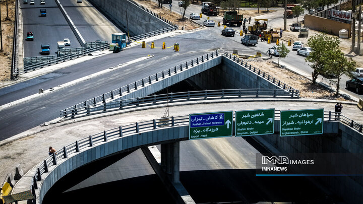 بزرگراه شهید آیت‌الله رئیسی اصفهان یک گام تا افتتاح