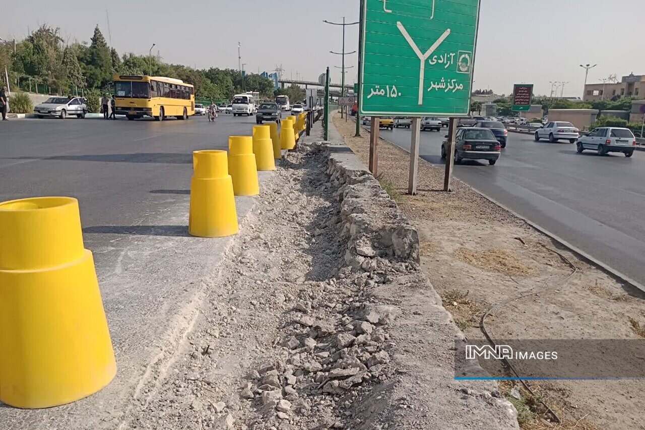 پیشرفت ۸۰ درصدی پروژه ایمن‌سازی بزرگراه شهید دستجردی اصفهان با اجرای نیوجرسی