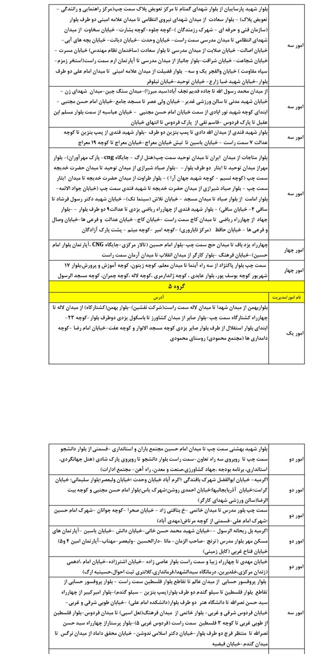 جدول قطعی برق یزد امروز سهشنبه ۲۳ تیر ۱۴۰۵ + ساعات خاموشی