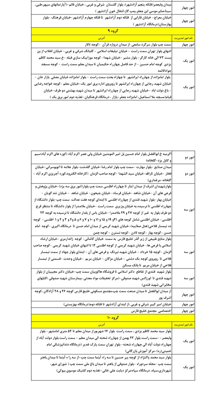 جدول قطعی برق یزد امروز سهشنبه ۲۳ تیر ۱۴۰۵ + ساعات خاموشی