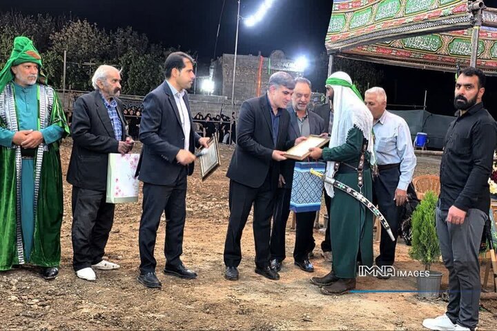 از تعزیه‌گردانی تا شهادت؛ تجلیل از فرزند شهید مصطفی امینی در آیین تعزیه خوراسگان