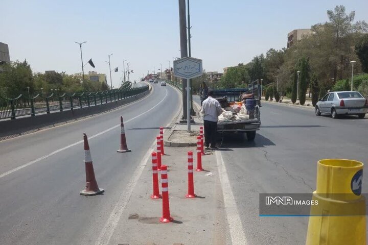 اجرای طرح‌های ساماندهی ترافیکی در محورهای پرتردد منطقه ۷ اصفهان
