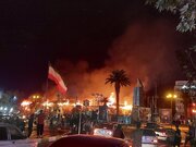 آتش‌سوزی در مغازه‌های قدیمی میدان شهرداری گرگان/ سقف‌های چوبی بر شدت حریق افزوده است