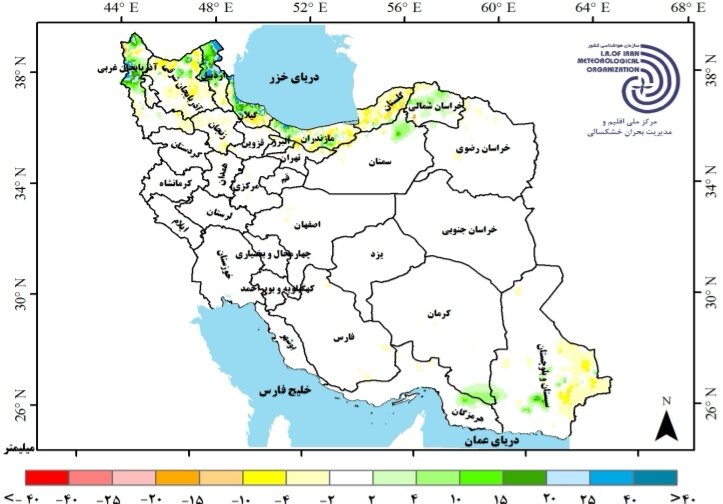 وضعیت بارش، خشکسالی و دمای ایران؛ خراسان جنوبی گرمتر و اردبیل سردتر از نرمال بود