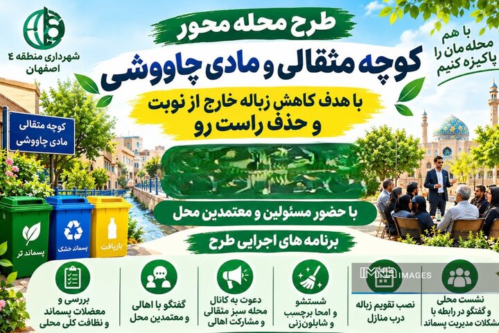 اجرای طرح محله‌محور مدیریت پسماند در کوچه مثقالی و مادی چاووشی