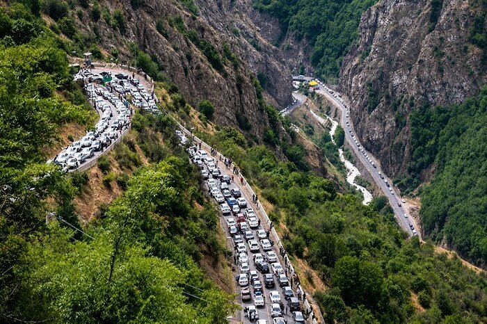 جاده چالوس یکطرفه شد؛ ترافیک سنگین در راه‌های مازندران