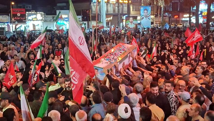 فیلم| وداع پرشور آملی‌ها با شهید مدافع امنیت وطن