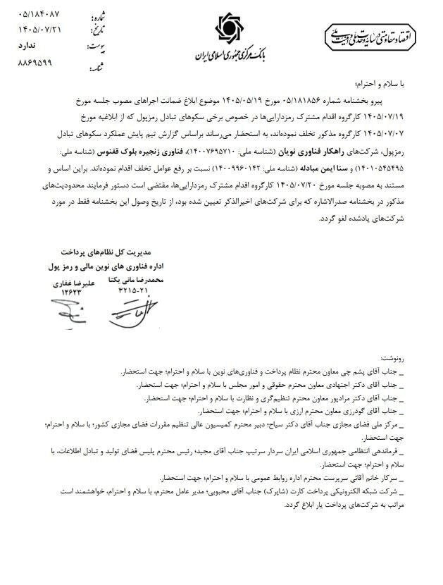 محدودیت بانکی ۳ صرافی رمزارزی لغو شد