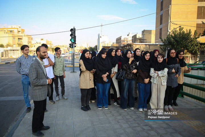 بازدید جمعی از دانشجویان دانشگاه اصفهان از پروژه‌های شهرداری