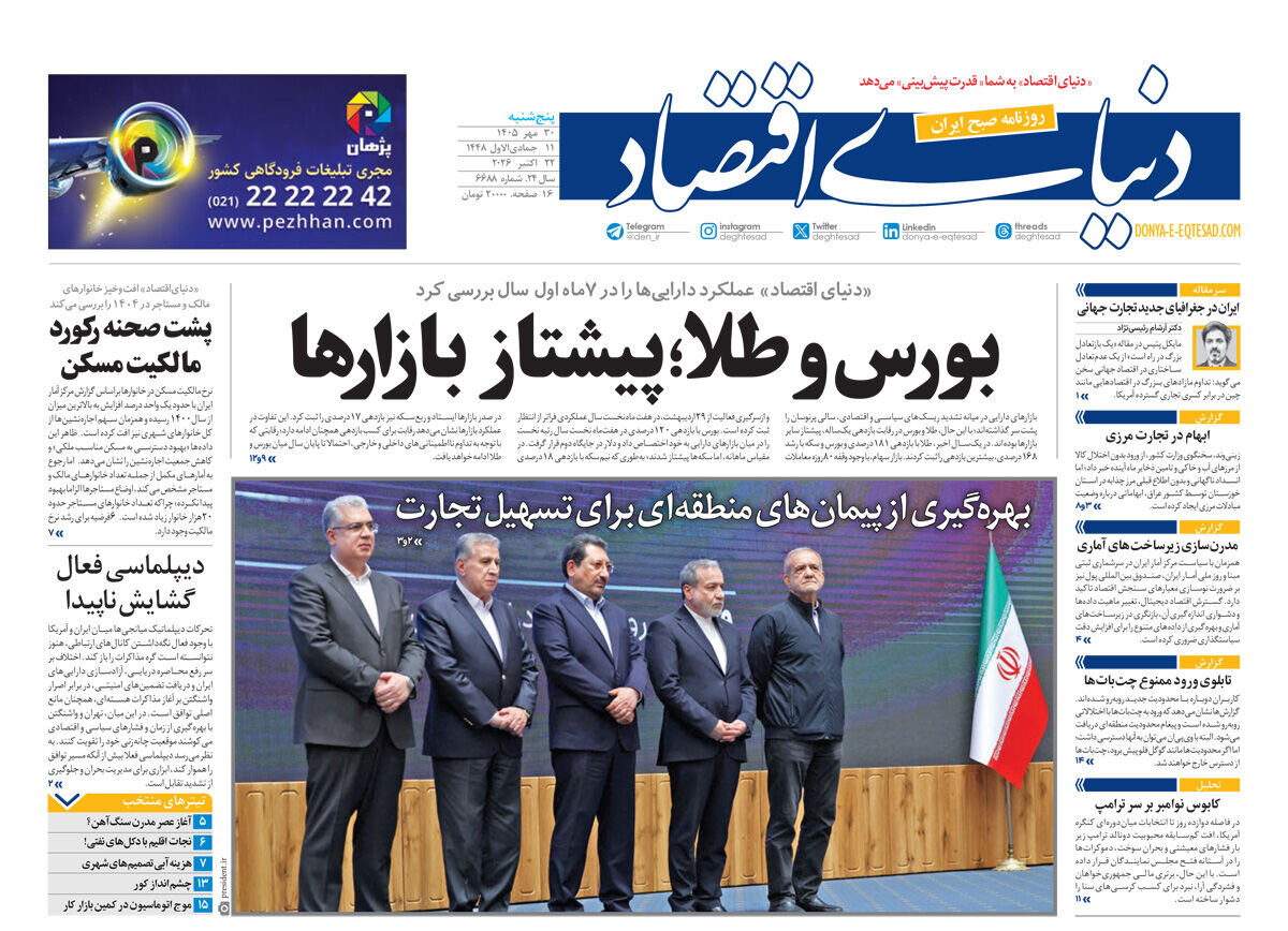 روزنامه های امروز در یک نگاه | پزشکیان: گفت‌وگو با زبان تهدید و فشار معنا ندارد