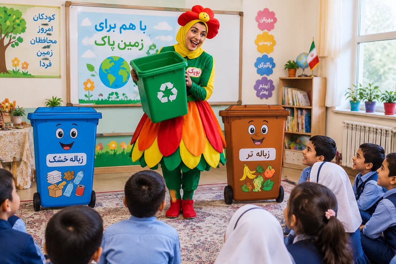 «پوپک» تفکیک پسماند را به مدارس کرمان آورد