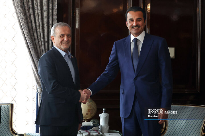 دیدار امیر قطر با رییس جمهور