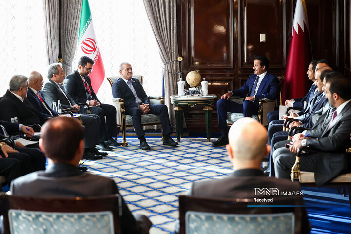 دیدار امیر قطر با رییس جمهور