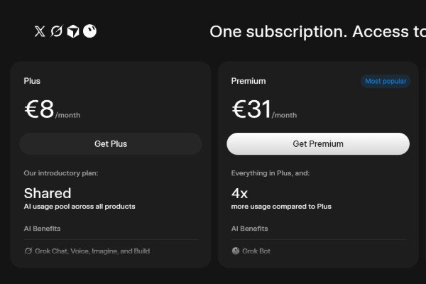 قیمت پلنهای Plus و Premium در اشتراک The X Subscription