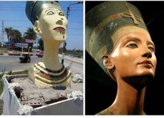جنجال بر سر مجسمه بانوی مصر باستان+ عكس